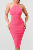 HALTER HOLLOW OUT BODYCON BANDAGE DRESS Wäre Rare Fashion