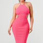 HALTER HOLLOW OUT BODYCON BANDAGE DRESS Wäre Rare Fashion