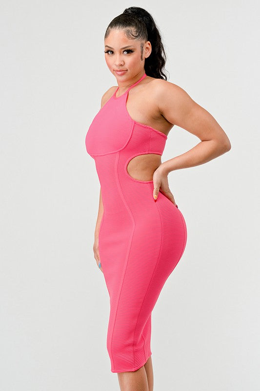 HALTER HOLLOW OUT BODYCON BANDAGE DRESS Wäre Rare Fashion