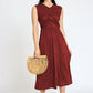 Sleeveless Cross-Over Bodice Midi Dress EG fashion