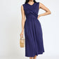 Sleeveless Cross-Over Bodice Midi Dress EG fashion