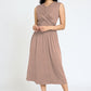 Sleeveless Cross-Over Bodice Midi Dress EG fashion