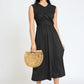 Sleeveless Cross-Over Bodice Midi Dress EG fashion