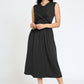 Sleeveless Cross-Over Bodice Midi Dress EG fashion