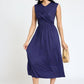 Sleeveless Cross-Over Bodice Midi Dress EG fashion
