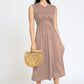 Sleeveless Cross-Over Bodice Midi Dress EG fashion