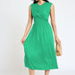 Sleeveless Cross-Over Bodice Midi Dress EG fashion