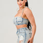 NO STRINGS ATTACHED DISTRESSED DENIM SET Wäre Rare Fashion