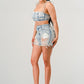 NO STRINGS ATTACHED DISTRESSED DENIM SET Wäre Rare Fashion