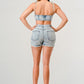 NO STRINGS ATTACHED DISTRESSED DENIM SET Wäre Rare Fashion