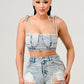 NO STRINGS ATTACHED DISTRESSED DENIM SET Wäre Rare Fashion