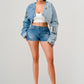 DENIM PATCHED CROPPED TOP Wäre Rare Fashion