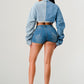 DENIM PATCHED CROPPED TOP Wäre Rare Fashion