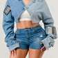 DENIM PATCHED CROPPED TOP Wäre Rare Fashion
