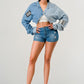 DENIM PATCHED CROPPED TOP Wäre Rare Fashion