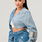 DENIM PATCHED CROPPED TOP Wäre Rare Fashion