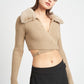 V NECK CARDIGAN WITH FUR COLLAR Wäre Rare Fashion
