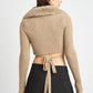 V NECK CARDIGAN WITH FUR COLLAR Wäre Rare Fashion