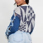 STAR SLEEVE KNIT DENIM CONTRAST TOP Wäre Rare Fashion