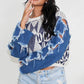 STAR SLEEVE KNIT DENIM CONTRAST TOP Wäre Rare Fashion