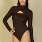Front Cutout Long Sleeve Bodysuit Capella