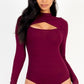 Front Cutout Long Sleeve Bodysuit Wäre Rare Fashion