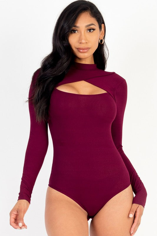 Front Cutout Long Sleeve Bodysuit Wäre Rare Fashion