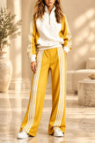 Women's Three-Stripe Colour-Block Half-Zip Sweatshirt & Wide-Leg Track Trouser Set MERIDGE