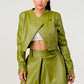 Button Up Pu Leather jacket and Skirt Set Wäre Rare Fashion