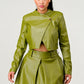 Button Up Pu Leather jacket and Skirt Set Wäre Rare Fashion