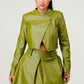 Button Up Pu Leather jacket and Skirt Set Wäre Rare Fashion