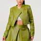 Button Up Pu Leather jacket and Skirt Set Wäre Rare Fashion
