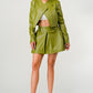 Button Up Pu Leather jacket and Skirt Set Wäre Rare Fashion