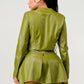 Button Up Pu Leather jacket and Skirt Set Wäre Rare Fashion