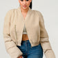Plush Puff Sleeve Bomber Jacket Athina