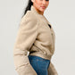 Plush Puff Sleeve Bomber Jacket Athina