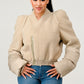 Plush Puff Sleeve Bomber Jacket Athina