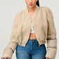 Plush Puff Sleeve Bomber Jacket Athina