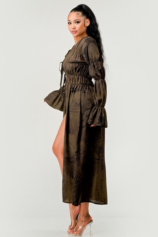 SHIRRING FRONT TIE CARDIGAN Wäre Rare Fashion