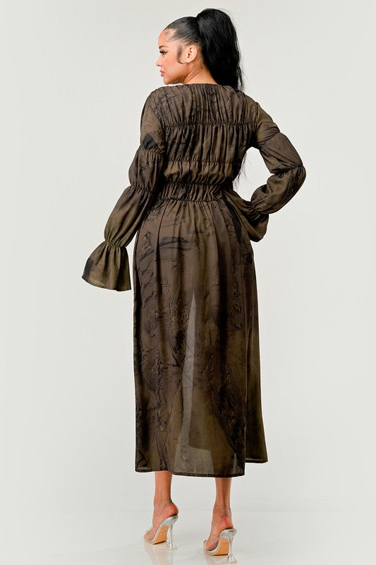 SHIRRING FRONT TIE CARDIGAN Wäre Rare Fashion