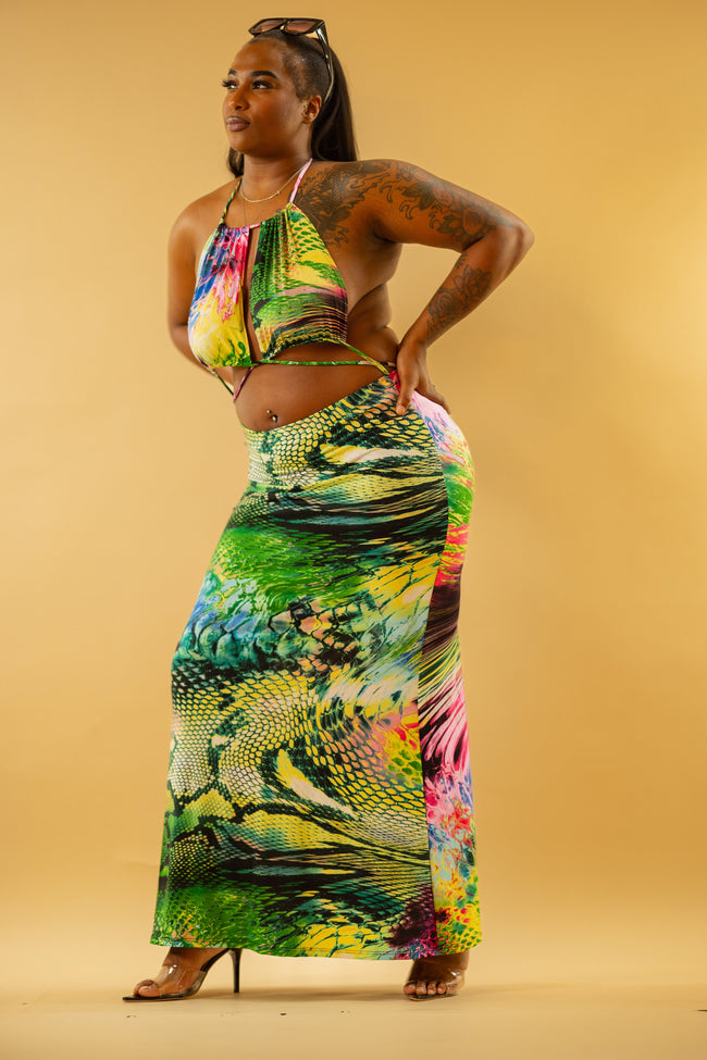 Havana Heat Strappy Maxi Dress Wäre Rare