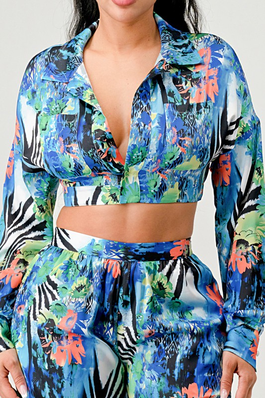Tropical Mirage Palazzo Set Athina