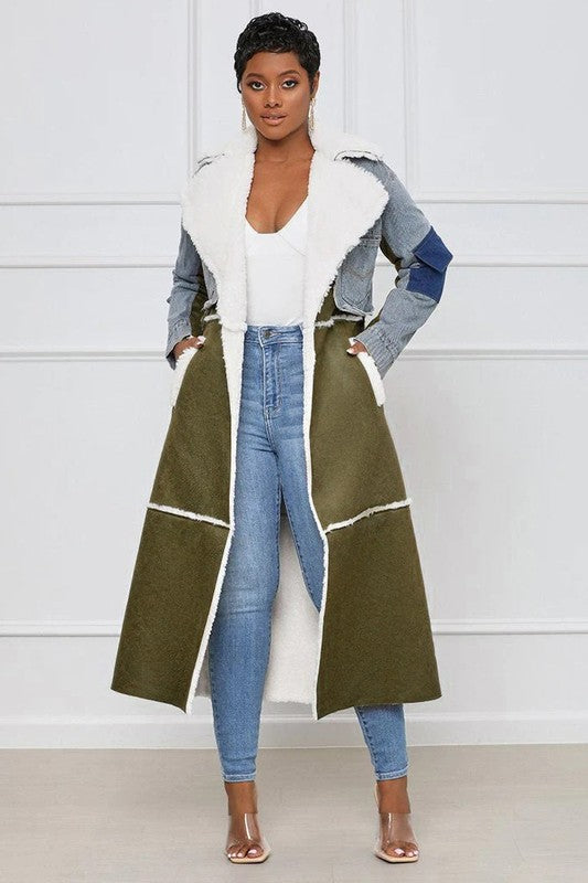Fuzzy Teddy Trench Coat Wäre Rare Fashion