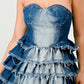 DENIM DELIGHT TIERED RUFFLE DRESS Wäre Rare Fashion