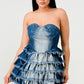 DENIM DELIGHT TIERED RUFFLE DRESS Wäre Rare Fashion