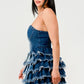 DENIM DELIGHT TIERED RUFFLE DRESS Wäre Rare Fashion