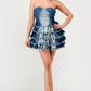 DENIM DELIGHT TIERED RUFFLE DRESS Wäre Rare Fashion
