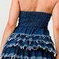 DENIM DELIGHT TIERED RUFFLE DRESS Wäre Rare Fashion