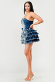 DENIM DELIGHT TIERED RUFFLE DRESS Wäre Rare Fashion
