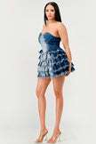 DENIM DELIGHT TIERED RUFFLE DRESS Wäre Rare Fashion